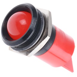 1 pcs - RS PRO Red Panel Mount Indicator, 24V dc, 22mm Mounting Hole Size, Solder Tab Termination