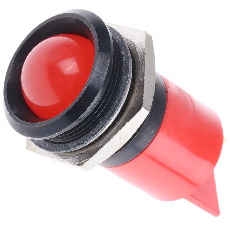1 pcs - RS PRO Red Panel Mount Indicator, 24V dc, 22mm Mounting Hole Size, Solder Tab Termination
