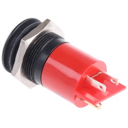 1 pcs - RS PRO Red Panel Mount Indicator, 24V dc, 22mm Mounting Hole Size, Solder Tab Termination