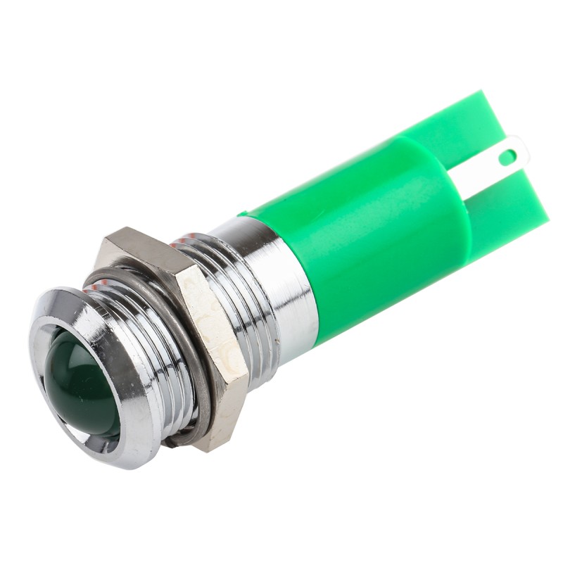 1 pcs - RS PRO Green Panel Mount Indicator, 2V dc, 14mm Mounting Hole Size, Solder Tab Termination