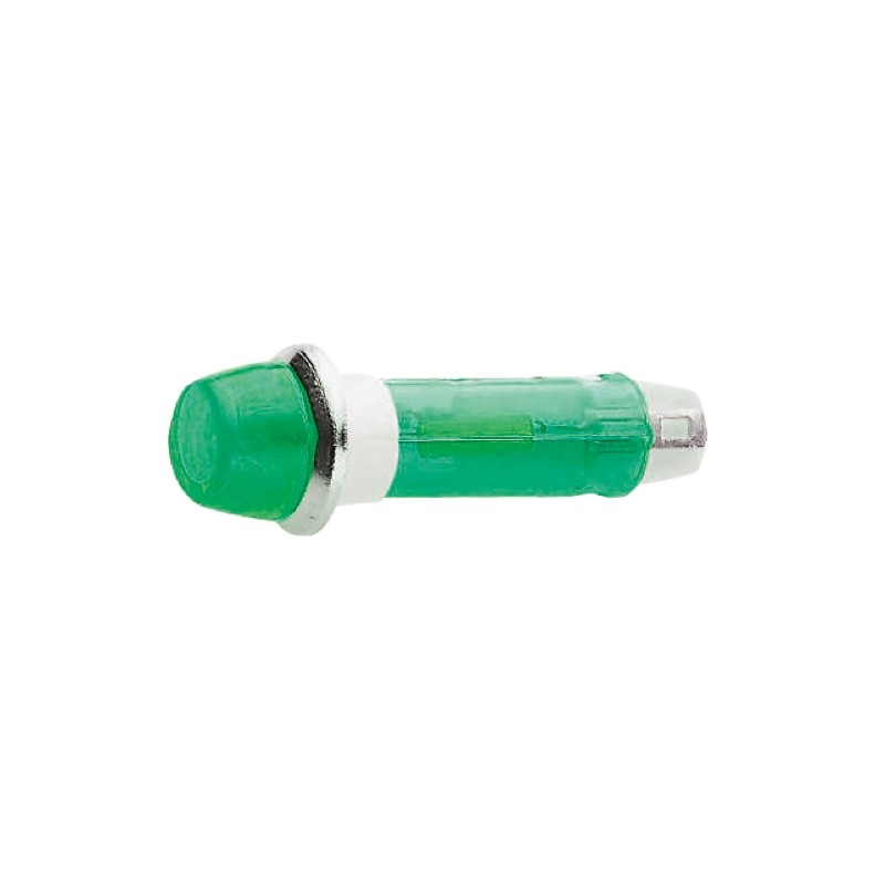 1 pcs - CAMDENBOSS Green Panel Mount Indicator, 240V, 8mm Mounting Hole Size, Solder Tab Termination