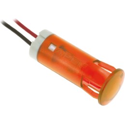 1 pcs - Apem Orange Panel Mount Indicator, 110V ac, 12mm Mounting Hole Size, Lead Wires Termination