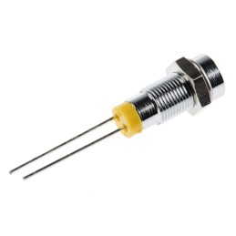 1 pcs - RS PRO Yellow Panel Mount Indicator, 2V dc, 6mm Mounting Hole Size, Lead Pin Termination