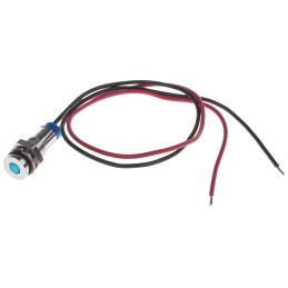 1 pcs - RS PRO Blue Panel Mount Indicator, 2V dc, 6mm Mounting Hole Size, Lead Wires Termination, IP67