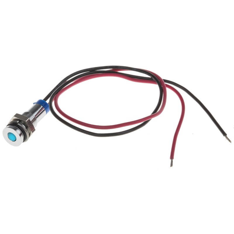 1 pcs - RS PRO Blue Panel Mount Indicator, 2V dc, 6mm Mounting Hole Size, Lead Wires Termination, IP67