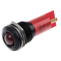 1 pcs - RS PRO Red Panel Mount Indicator, 115 V dc, 230V ac, 16mm Mounting Hole Size, Solder Tab Termination