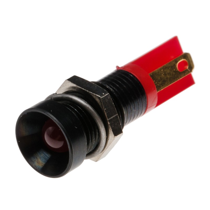 1 pcs - RS PRO Red Panel Mount Indicator, 2V dc, 8mm Mounting Hole Size, Solder Tab Termination