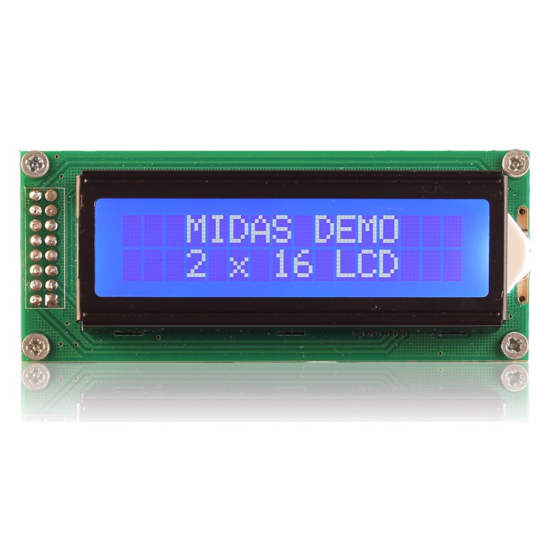 1 pcs - Midas MC21605B6WK-BNMLW-V2 Alphanumeric LCD Alphanumeric Display, 2 Rows by 16 Characters