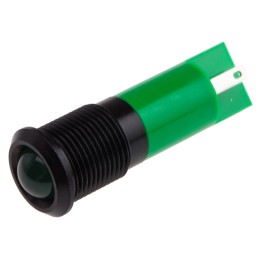 1 pcs - RS PRO Green Panel Mount Indicator, 220V ac, 14mm Mounting Hole Size, Faston, Solder Lug Termination, IP67