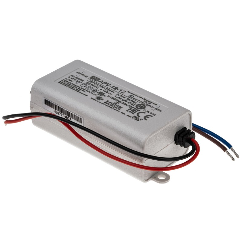 1 pcs - MEAN WELL LED Driver, 12V Output, 12W Output, 1A Output, Constant Voltage