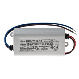 1 pcs - MEAN WELL LED Driver, 12V Output, 12W Output, 1A Output, Constant Voltage