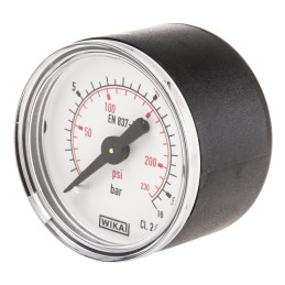 1 pcs - WIKA Analogue Pressure Gauge 16bar Back Entry, 7833526, 0bar min.
