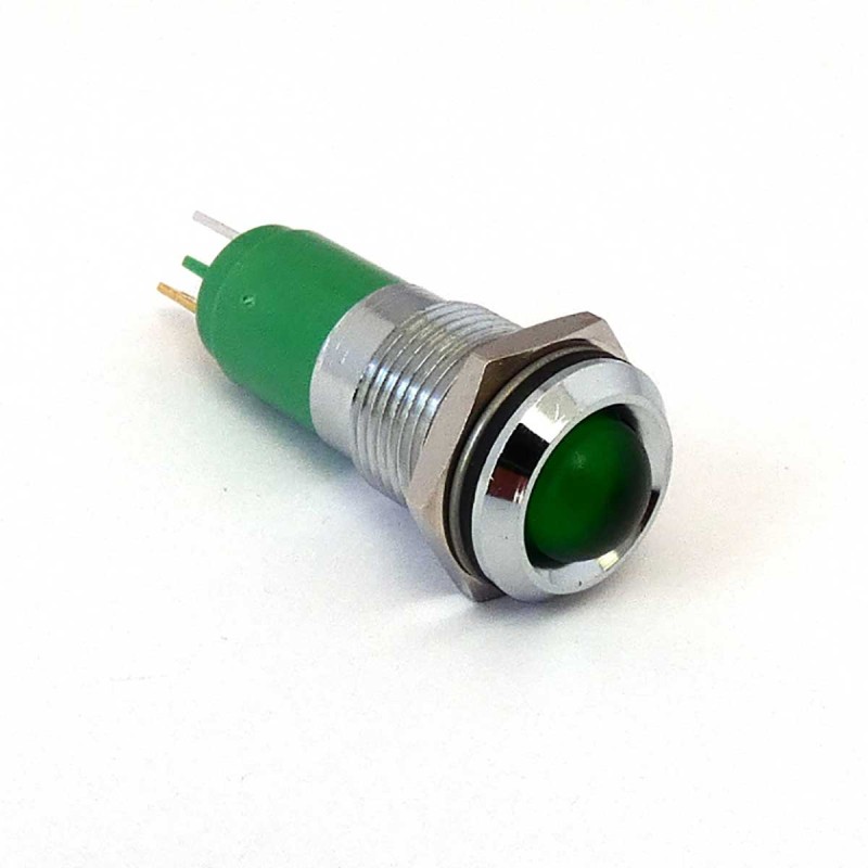 1 pcs - CML Innovative Technologies 192AX35X Series Green Panel Mount Indicator, 24V ac/dc, 14mm Mounting Hole Size, IP67