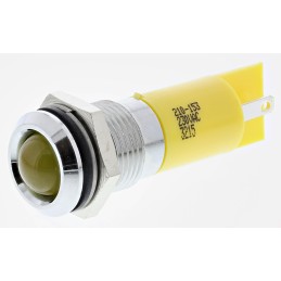 1 pcs - RS PRO Yellow Panel Mount Indicator, 230V ac, 14mm Mounting Hole Size, IP67