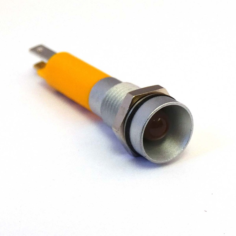 1 pcs - CML Innovative Technologies 190BX35X Series Yellow Panel Mount Indicator, 24V dc, 8mm Mounting Hole Size, IP67