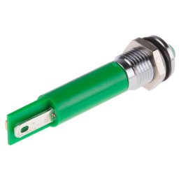 1 pcs - RS PRO Green Panel Mount Indicator, 220V ac, 8mm Mounting Hole Size, IP67