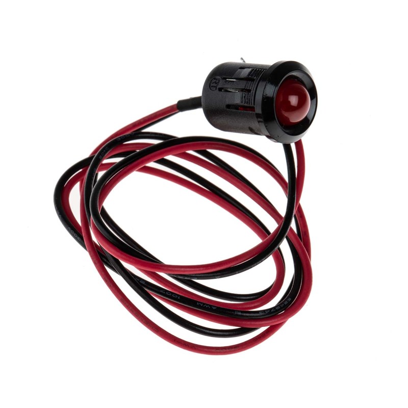 1 pcs - RS PRO Red Panel Mount Indicator, 12V dc, 12mm Mounting Hole Size, Lead Wires Termination