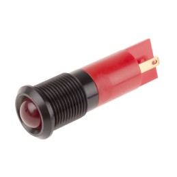 1 pcs - RS PRO Red Panel Mount Indicator, 110V ac, 14mm Mounting Hole Size, Solder Tab Termination, IP67