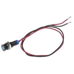 1 pcs - RS PRO Blue Panel Mount Indicator, 2V dc, 6mm Mounting Hole Size, Lead Wires Termination, IP67