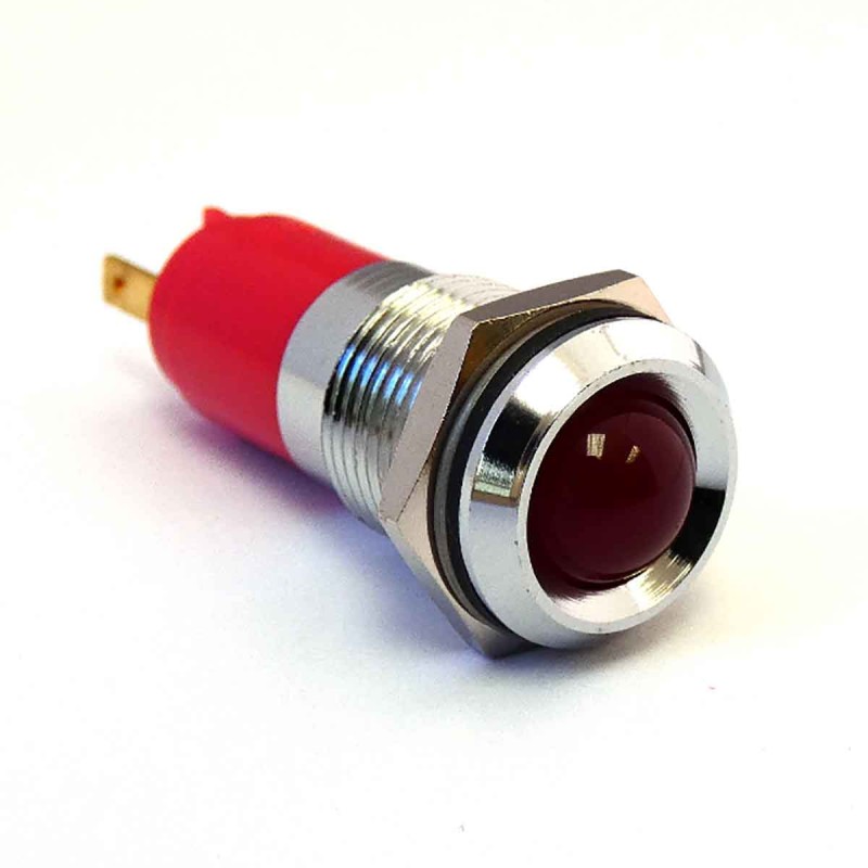 1 pcs - CML Innovative Technologies 192AX25X Series Red Panel Mount Indicator, 12V ac/dc, 14mm Mounting Hole Size, IP67