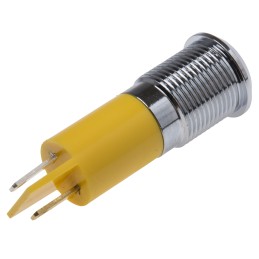 1 pcs - RS PRO Yellow Panel Mount Indicator, 12V, 14mm Mounting Hole Size, IP67