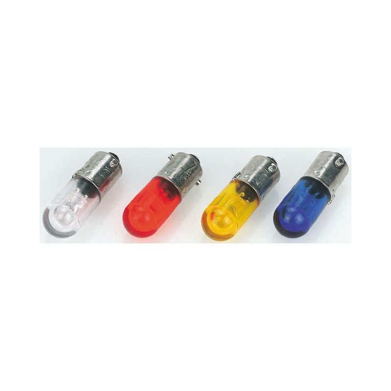 1 pcs - Dialight Red LED Indicator Lamp, 14V dc, BA9s Base, 10mm Diameter, 1050mcd