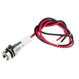 1 pcs - RS PRO White Panel Mount Indicator, 24V dc, 6mm Mounting Hole Size, Lead Wires Termination, IP67