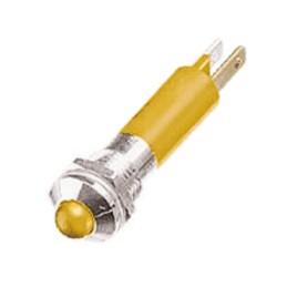 1 pcs - RS PRO Yellow Panel Mount Indicator, 8mm Mounting Hole Size, Solder Tab Termination, IP67