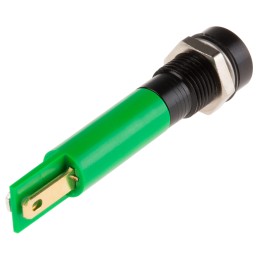 1 pcs - RS PRO Green Panel Mount Indicator, 220V ac, 8mm Mounting Hole Size, IP67