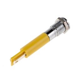 1 pcs - RS PRO Yellow Panel Mount Indicator, 24V dc, 8mm Mounting Hole Size, Faston, Solder Lug Termination, IP67