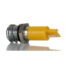 1 pcs - RS PRO Yellow Panel Mount Indicator, 14mm Mounting Hole Size, Solder Tab Termination, IP67