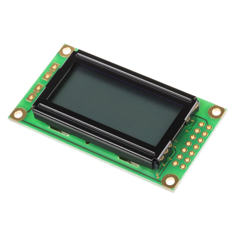 1 pcs - Powertip PC0802ARS-A Alphanumeric LCD Display, 2 Rows by 8 Characters, Reflective
