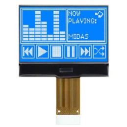 1 pcs - Midas MCCOG128064B12W-BNMLW Graphic LCD Display Blue, Transmissive