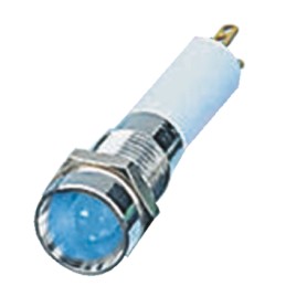 1 pcs - CML Innovative Technologies Blue Panel Mount Indicator, 24V, 8mm Mounting Hole Size, Solder Tab Termination, IP67