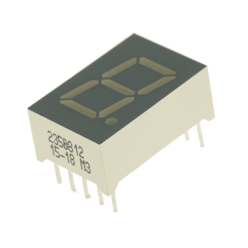 1 pcs - SC05-11GWA Kingbright 7-Segment LED Display, CC Green 10 mcd RH DP 12.7mm