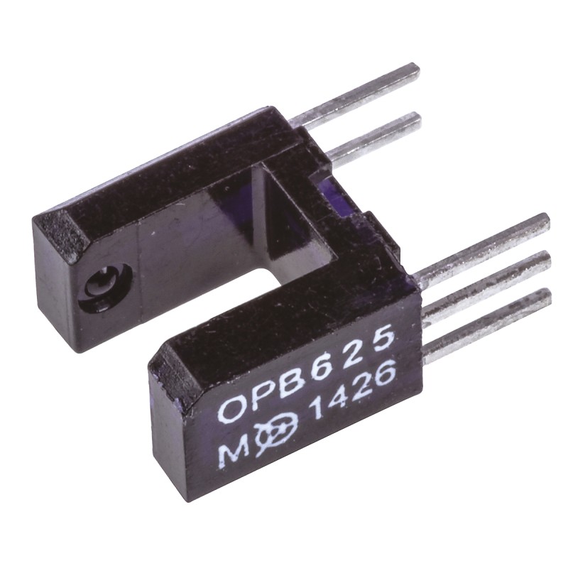 1 pcs - OPB625 Optek, Through Hole Slotted Optical Switch, Buffer, Open-Collector with 10K Pull-Up Resistor Output