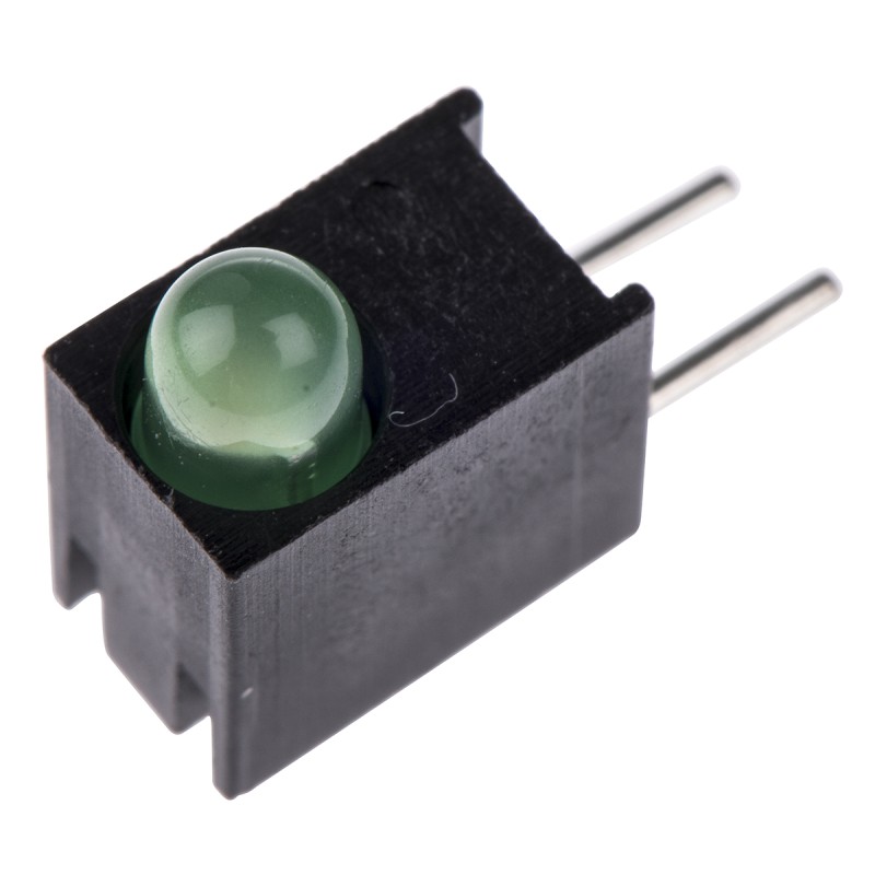 1 pcs - Dialight 551-1307F, Green Right Angle PCB LED Indicator, Through Hole 1.9 V