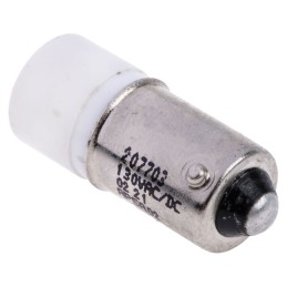 1 pcs - RS PRO White LED Indicator Lamp, 130V ac/dc, BA9s Base, 10mm Diameter, 710mcd