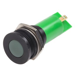1 pcs - RS PRO Green Panel Mount Indicator, 16mm Mounting Hole Size, Solder Tab Termination