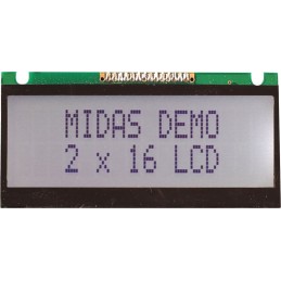 1 pcs - Midas MC21605FA6WE-GPTLW Alphanumeric LCD Alphanumeric Display, 2 Rows by 16 Characters