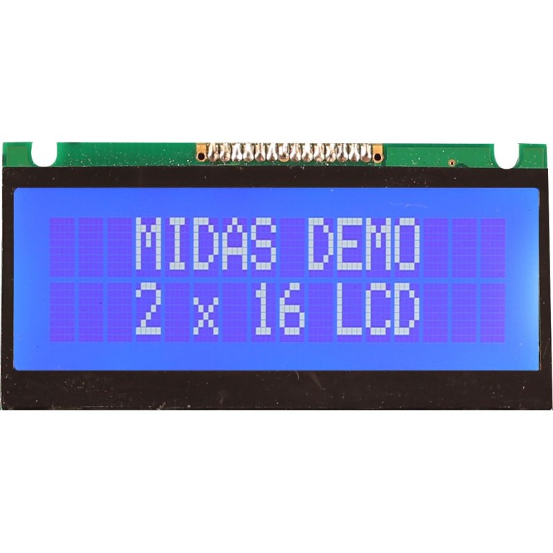 1 pcs - Midas MC21605FA6WE-BNMLW Alphanumeric LCD Alphanumeric Display, 2 Rows by 16 Characters
