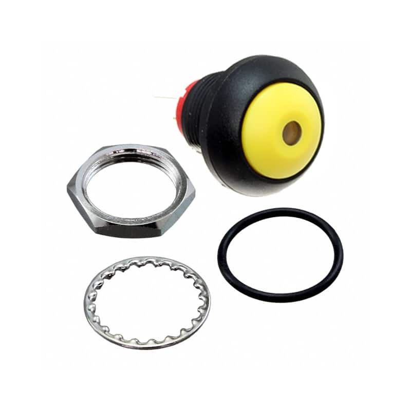 1 pcs - TE Connectivity PB6 Series Illuminated Push Button Switch, (On)-Off, Panel Mount, SPST - NO, White LED, 50 V dc, 125V