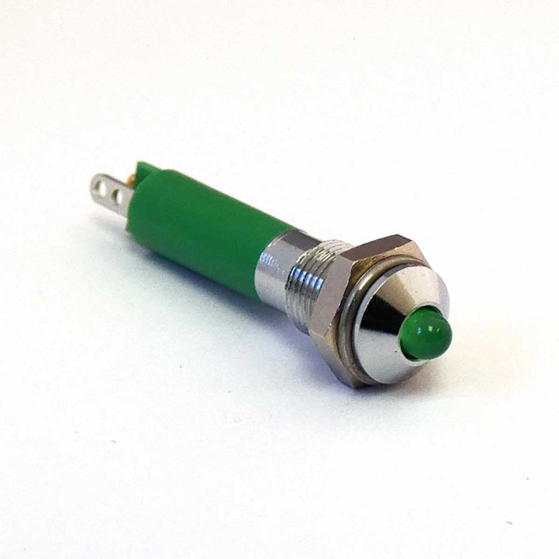 1 pcs - CML Innovative Technologies 1902X25X Series Green Panel Mount Indicator, 12V dc, 6mm Mounting Hole Size, IP40
