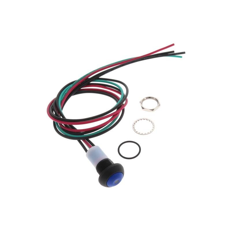 25 pcs - TE Connectivity PB6 Series Illuminated Push Button Switch, (On)-Off, Panel Mount, SPST - NO, Blue LED, 50 V dc, 125V