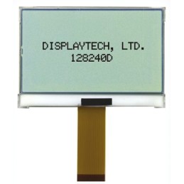 100 pcs - Displaytech 128240D-FC-BW-3 Graphic LCD Display, White on Black, Transflective