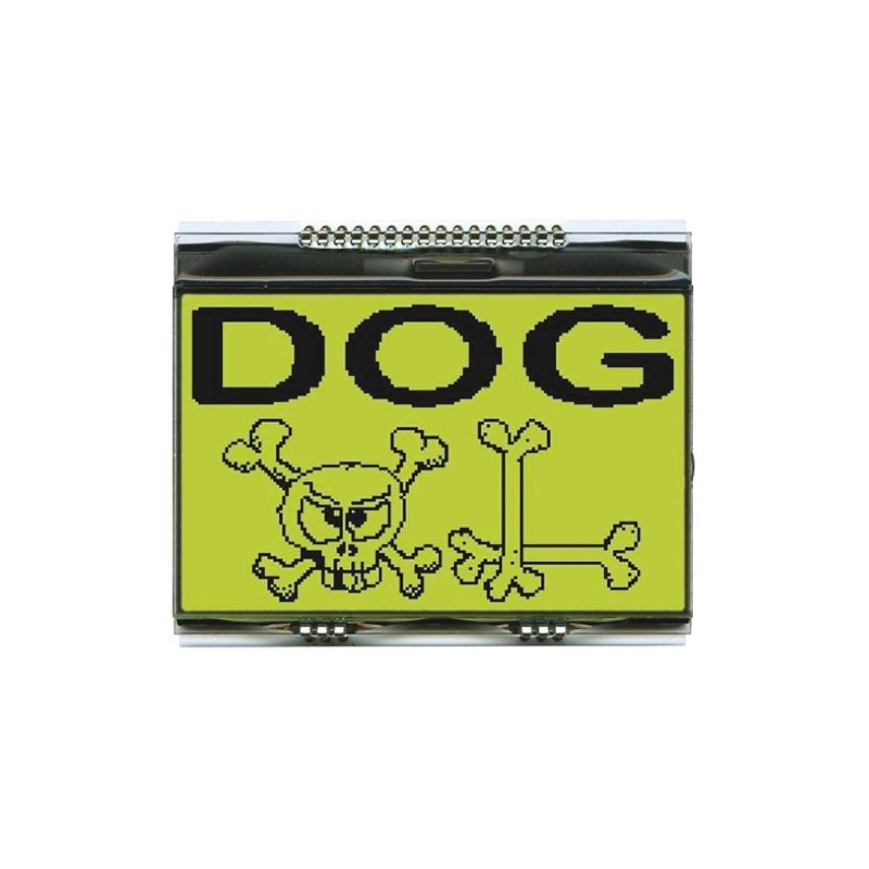 15 pcs - Display Visions EA DOGXL160E-7 Graphic LCD Display, Yellow-Green on Black, Transmissive