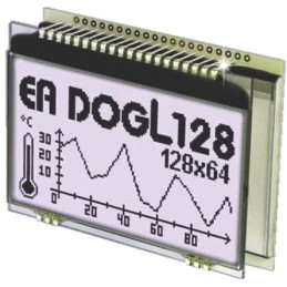 16 pcs - Display Visions EA DOGL128W-6 Graphic LCD Display, White on Black, Transflective