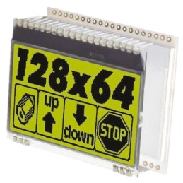 25 pcs - Display Visions EA DOGM128E-6 Graphic LCD Display, Yellow-Green on Black, Transmissive