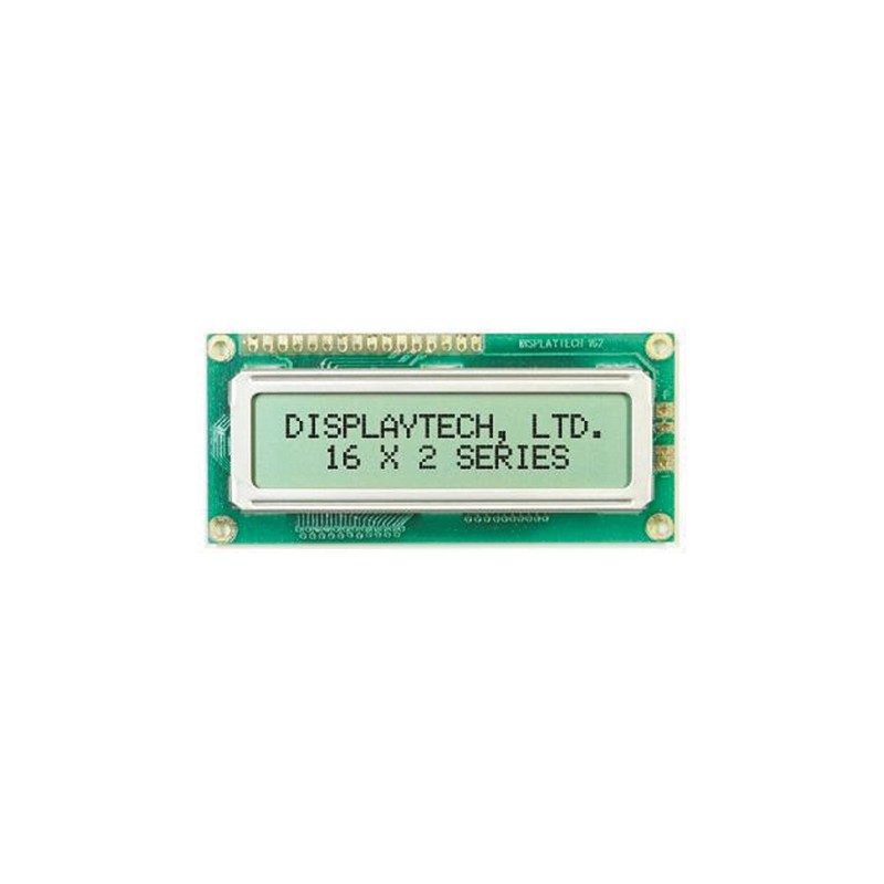 250 pcs - Displaytech 162C-BC-BC Alphanumeric LCD Display, Yellow on Green, 2 Rows by 16 Characters, Transflective