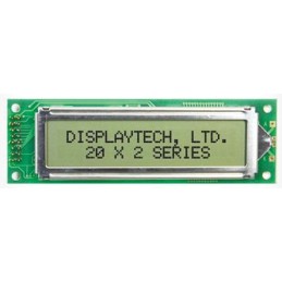 250 pcs - Displaytech 202A-FC-BC-3LP Alphanumeric LCD Display, White on Black, 2 Rows by 20 Characters, Transflective